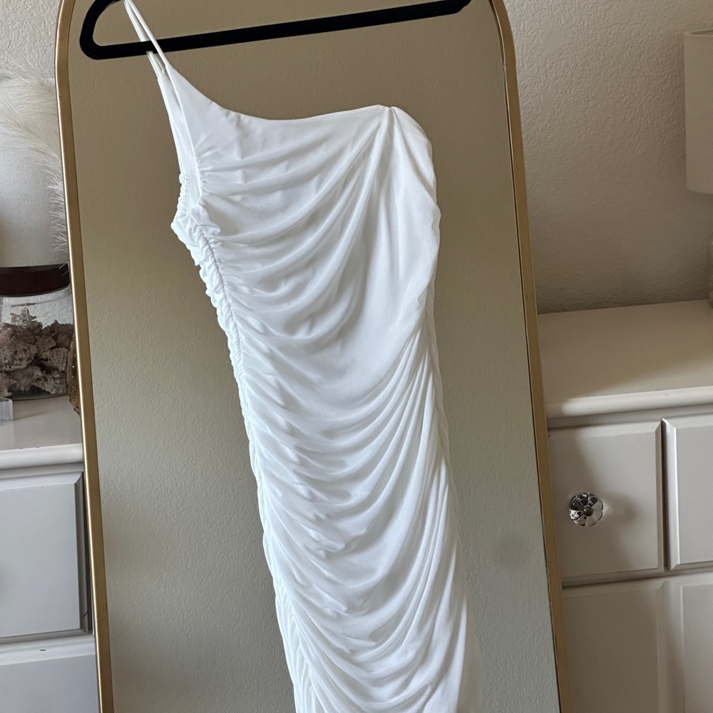 Princess Polly White One-Shoulder Dress